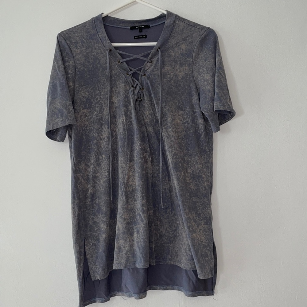 Miss Me Blue and Gold Marble T-shirt